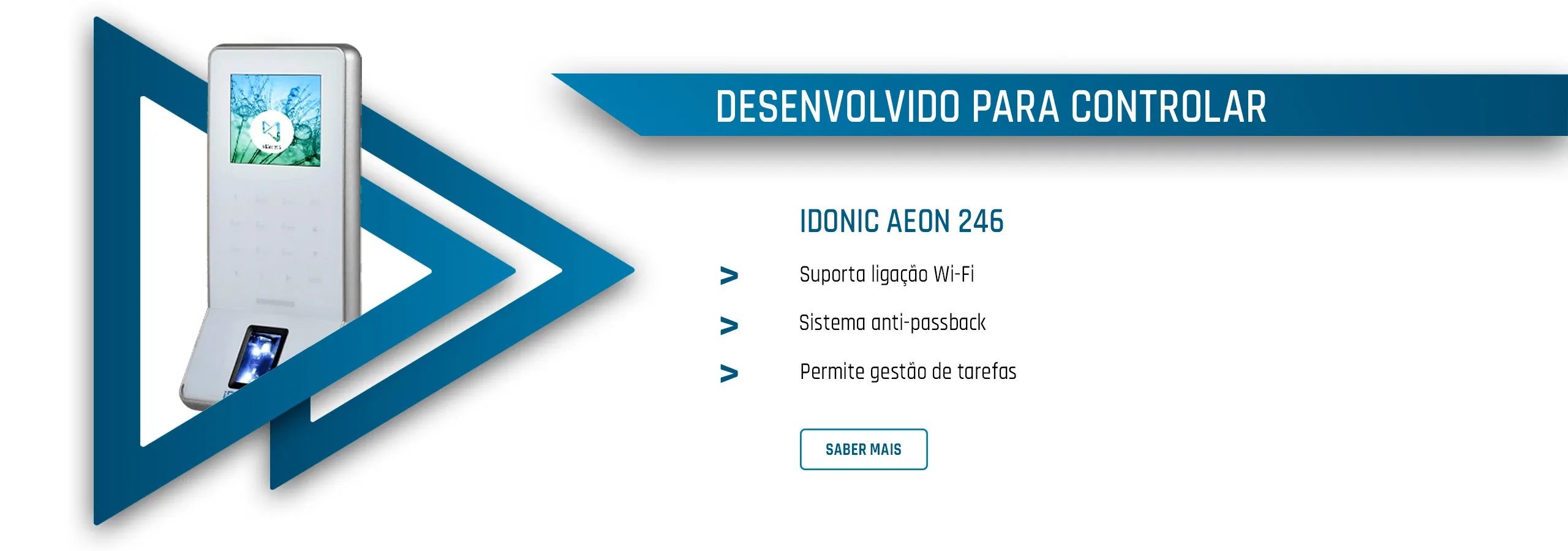 terminal de controlo de acessos IDONIC AEON 246 com alguns destaques sobre o mesmo